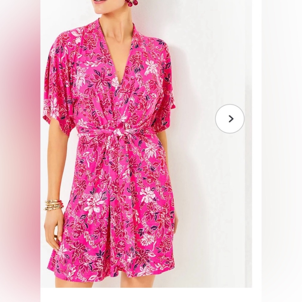 Floral Pink Wrap Dress lilly Pulitzer